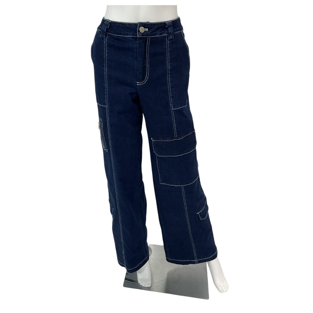 By.Dyln Utility Dark Blue Cole Pants Size S NWT - Picture 2 of 5